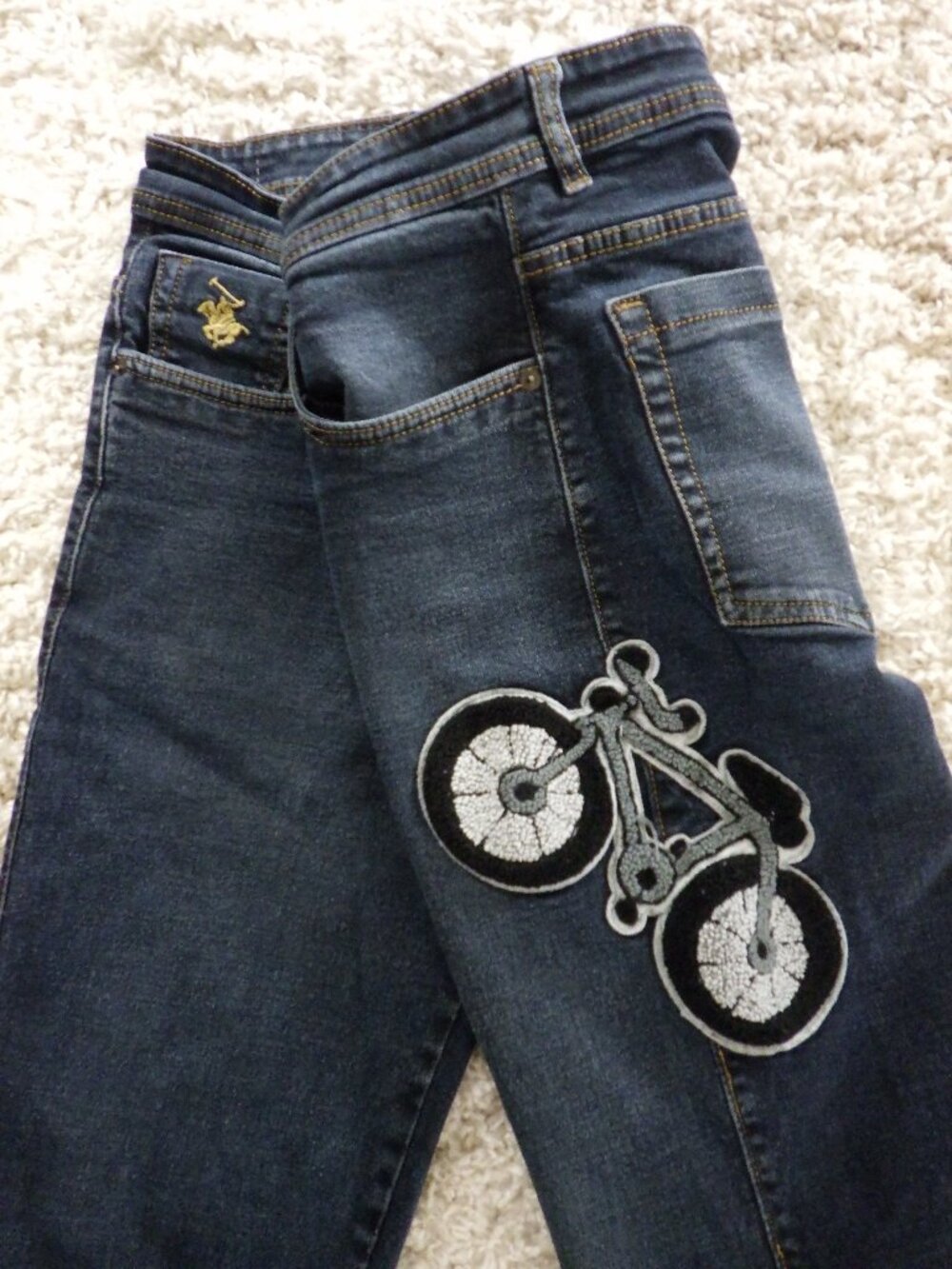 U.S. Polo Assn. Jeans Men's 32X28 Blue Denim Straight Leg Embroidered Patch - Picture 5 of 13